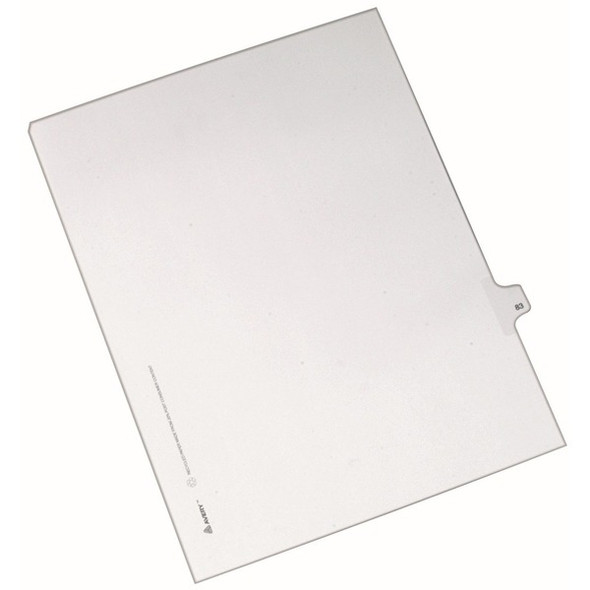 Avery&reg; Alllstate Style Individual Legal Dividers - 25 x Divider(s) - Side Tab(s) - 83 - 1 Tab(s)/Set - 8.5" Divider Width x 11" Divider Length - Letter - 8.50" Width x 11" Length - White Paper Divider - Recycled - 1