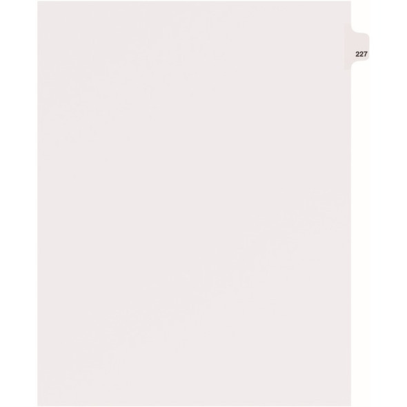 Avery&reg; Side Tab Individual Legal Dividers - 25 x Divider(s) - Side Tab(s) - 227 - 1 Tab(s)/Set - 8.5" Divider Width x 11" Divider Length - Letter - 8.50" Width x 11" Length - White Paper Divider - Recycled - 1