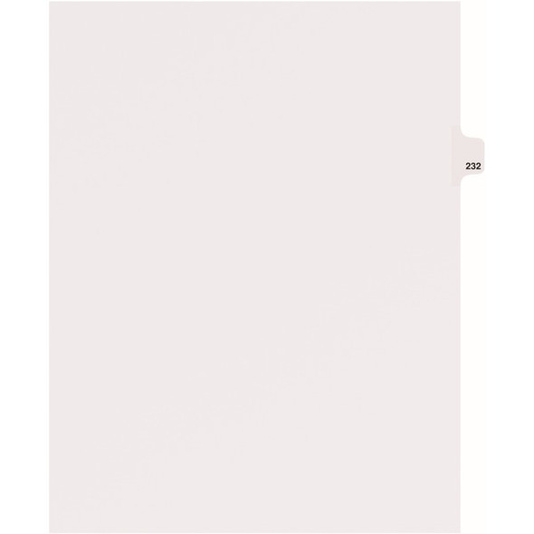 Avery&reg; Side Tab Individual Legal Dividers - 25 x Divider(s) - Side Tab(s) - 232 - 1 Tab(s)/Set - 8.5" Divider Width x 11" Divider Length - Letter - 8.50" Width x 11" Length - White Paper Divider - Recycled - 1