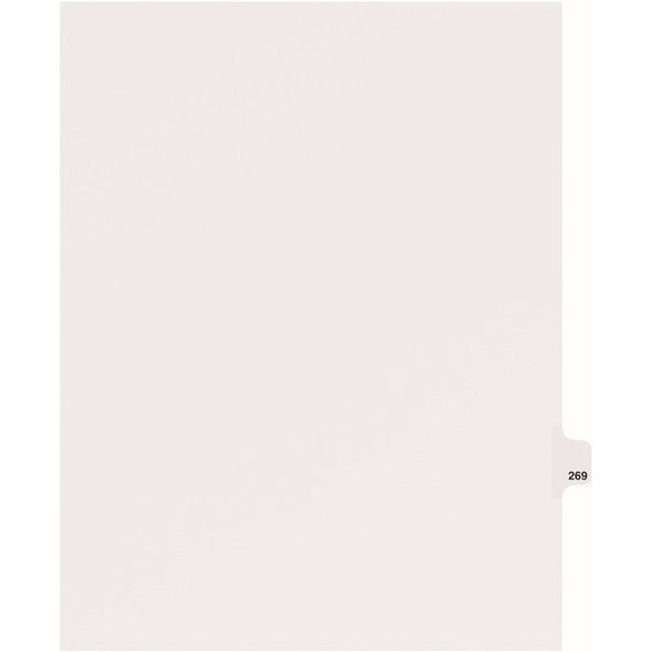 Avery&reg; Side Tab Individual Legal Dividers - 25 x Divider(s) - Side Tab(s) - 269 - 1 Tab(s)/Set - 8.5" Divider Width x 11" Divider Length - Letter - 8.50" Width x 11" Length - White Paper Divider - Recycled - 1