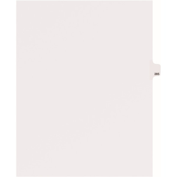 Avery&reg; Side Tab Individual Legal Dividers - 25 x Divider(s) - Side Tab(s) - 285 - 1 Tab(s)/Set - 8.5" Divider Width x 11" Divider Length - Letter - 8.50" Width x 11" Length - White Paper Divider - Recycled - 1