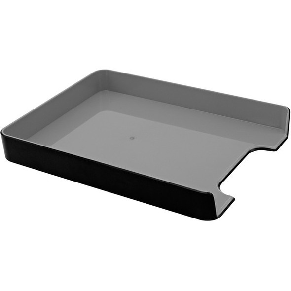 Advantus Fusion Letter Tray - 1.7" Height x 10" Width12.8" Length%Desktop - Black - Plastic - 1 Each