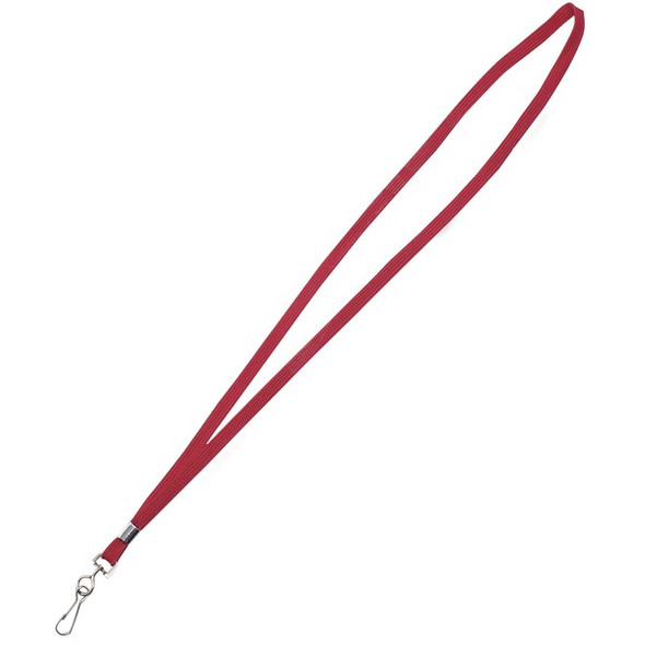 Advantus J-Hook Deluxe Lanyard - 24 / Box - 36" Length - Red - Nylon, Cotton, Metal