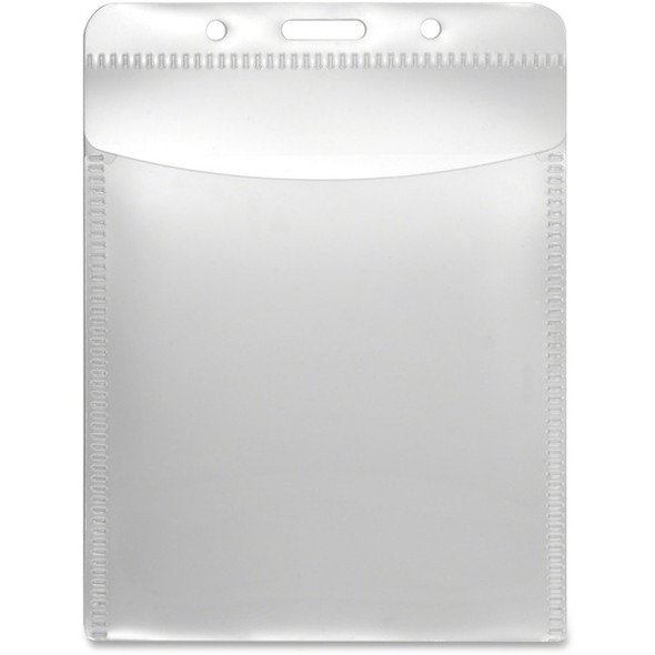 Advantus PVC-Free Vertical Badge Holder - Support 3" x 4" Media - Vertical - Polypropylene - 50 / Pack - Clear