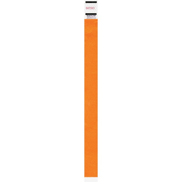 Advantus Neon Tyvek Wristbands - 500 / Pack - Neon Orange - Tyvek
