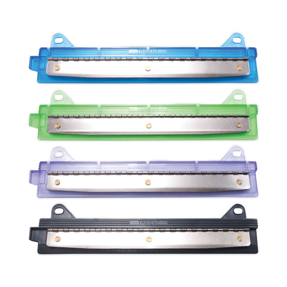 6-Sheet Trident Binder Punch, Three-Hole, 1/4" Holes, Assorted Colors