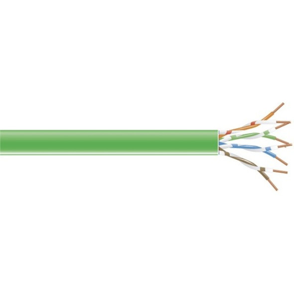 Black Box CAT6 250-MHz Solid Bulk Cable - 1000 ft Category 6 Network Cable for Network Device - First End: Bare Wire - Second End: Bare Wire - CM - 24 AWG - Green