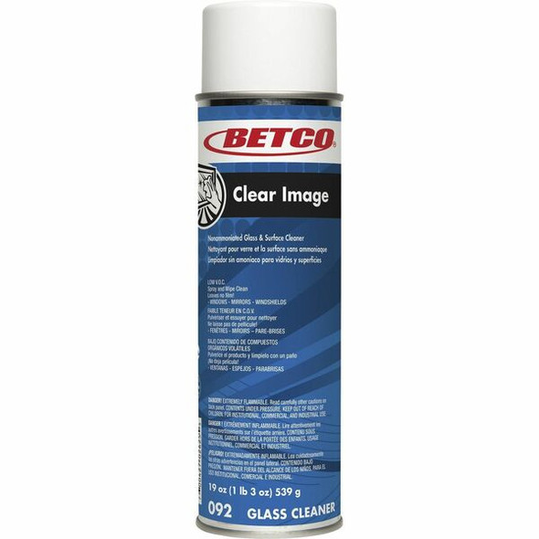 Betco Clear Image Glass & Surface Aerosol Cleaner - Ready-To-Use - 19 oz (1.19 lb)Aerosol Spray Can - 12 / Carton