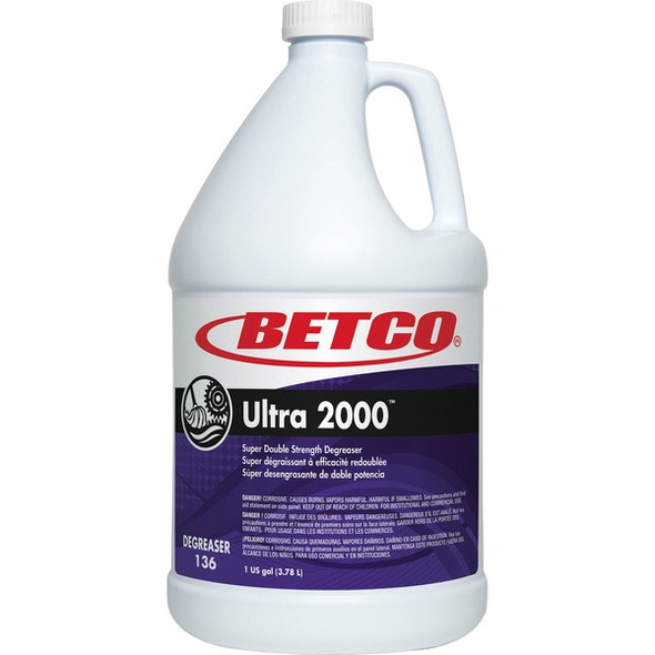 Betco Ultra 2000 Super Degreaser - Concentrate - 128 fl oz (4 quart) - Cherry Almond Scent - 4 / Carton - Green