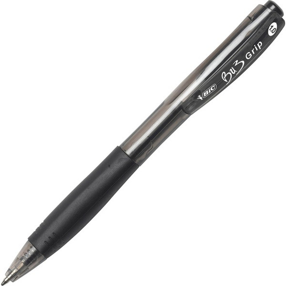 BIC BU3 Retractable Ballpoint Pen - Medium Pen Point - 1 mm Pen Point Size - Black - Black Barrel - 36 / Box