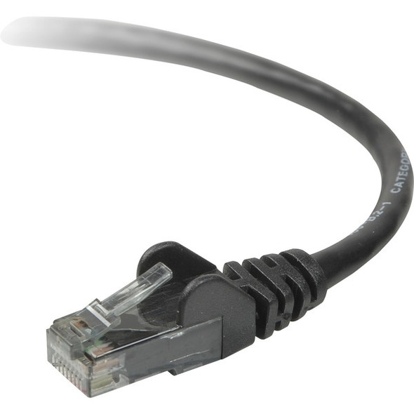 Belkin RJ45 Category 6 Patch Cable - 5 ft Category 6 Network Cable for Network Device - First End: 1 x RJ-45 Network - Male - Second End: 1 x RJ-45 Network - Male - Patch Cable - Gold Plated Contact - Black