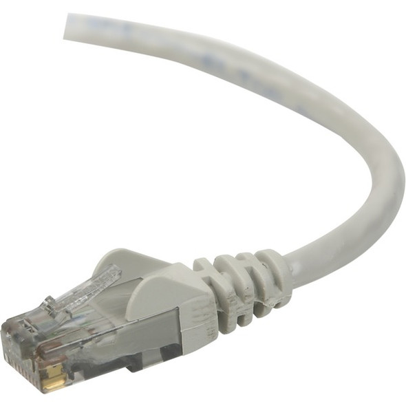 Belkin RJ45 Category 6 Patch Cable - 20 ft Category 6 Network Cable for Network Device - First End: 1 x RJ-45 Network - Male - Second End: 1 x RJ-45 Network - Male - Patch Cable - Gold Plated Contact - Gray