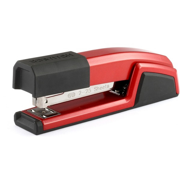 Bostitch Epic Antimicrobial Office Stapler - 25 Sheets Capacity - 210 Staple Capacity - Full Strip - 1 Each - Red