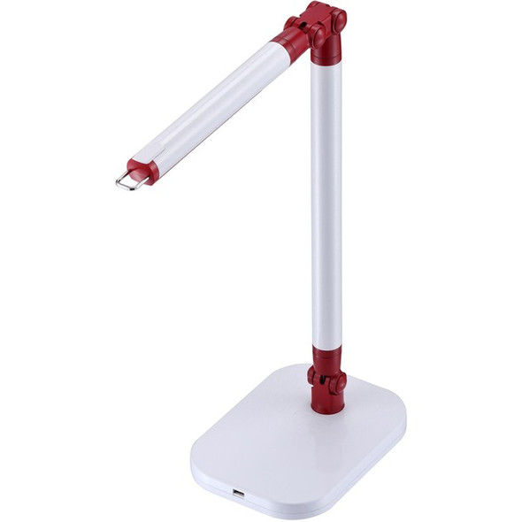 Bostitch Exalt Adjustable LED Desk Lamp - LED Bulb - USB Charging, Durable, Adjustable Arm, Dimmable, Adjustable Brightness, Memory Function, Rotating Head - Desk Mountable - White, Red - for Office, Phone, Desk