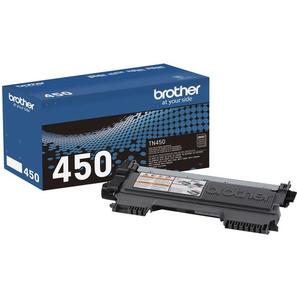 Brother Genuine TN450 Mono Laser High Yield Black Toner Cartridge - Monochrome Toner - Laser - High Yield - Black - 1 Each