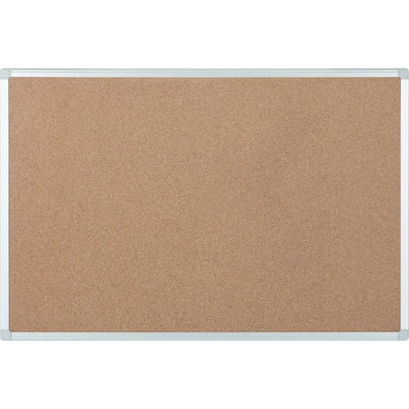 Bi-silque Ayda Cork Bulletin Board - 0.50" Height x 36" Width x 48" Depth - Cork Surface - Self-healing, Durable, Resilient, Heavy-gauge - Aluminum Frame - 1 Each