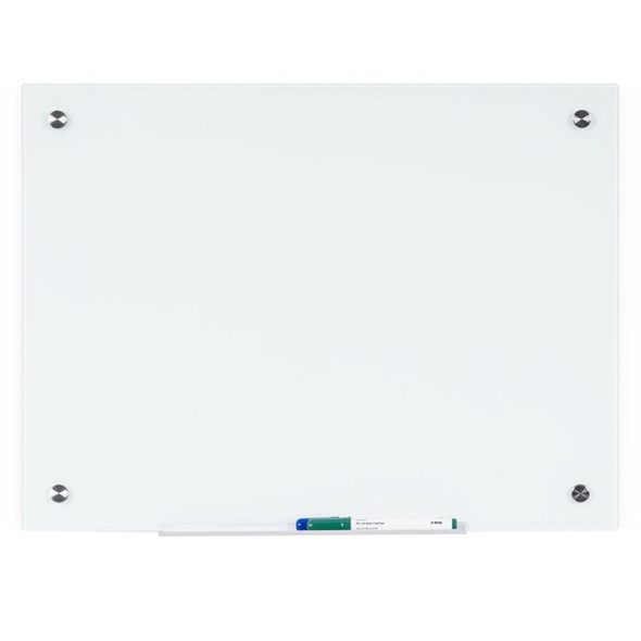 Bi-silque Magnetic Glass Dry Erase Board - 24" (2 ft) Width x 36" (3 ft) Height - White Glass Surface - Rectangle - Horizontal/Vertical - Magnetic - 1 Each