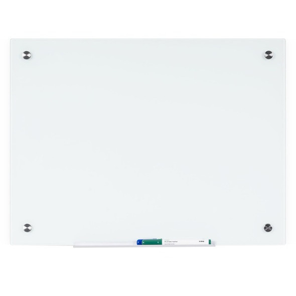 Bi-silque Dry-Erase Glass Board - 24" (2 ft) Width x 36" (3 ft) Height - White Tempered Glass Surface - Rectangle - Horizontal/Vertical - 1 Each