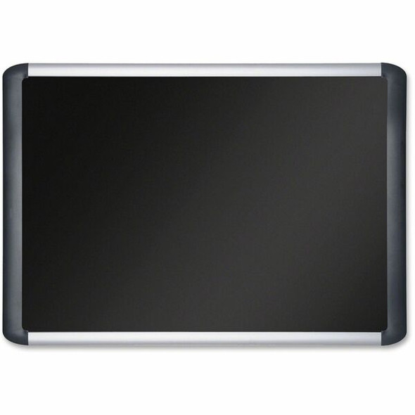 MasterVision SoftTouch Deluxe Bulletin Boarrd - 23.62" Height x 35.43" Width - Black Foam Surface - Smooth - Black Aluminum Frame - 1 Each