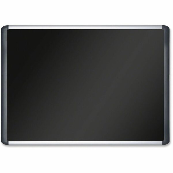 MasterVision SoftTouch Deluxe Bulletin Boarrd - 35.43" Height x 47.24" Width - Black Foam Surface - Smooth - Black Aluminum Frame - 1 Each