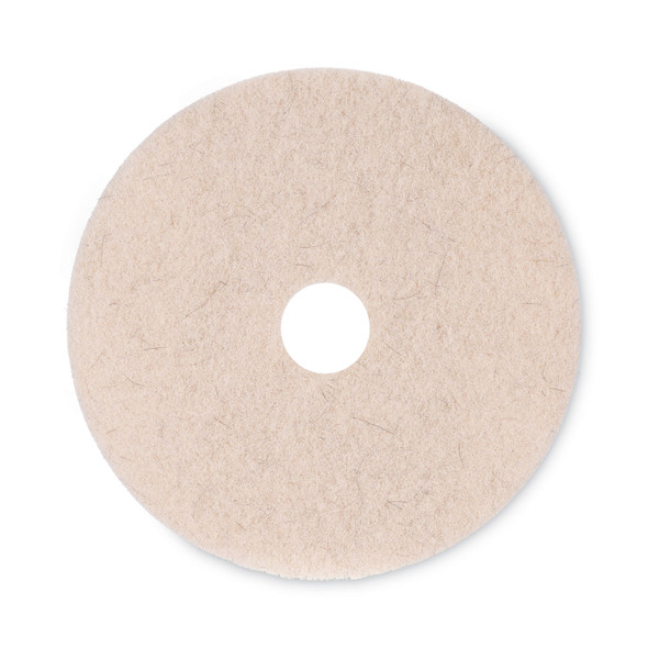 Natural Hog Hair Burnishing Floor Pads, 20" Diameter, Tan, 5/Carton