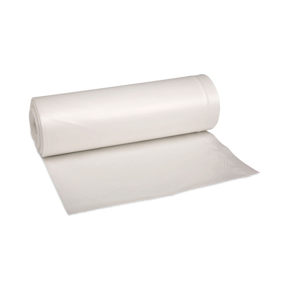 Low-Density Waste Can Liners, 33 gal, 0.6 mil, 33 x 39, White, 25 Bags/Roll, 6 Rolls/Carton