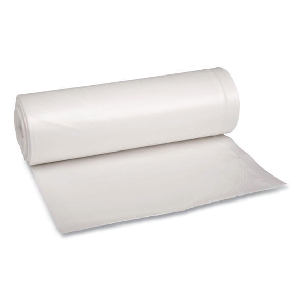 Recycled Low-Density Polyethylene Can Liners, 60 gal, 1.75 mil, 38" x 58", Clear, 10 Bags/Roll, 10 Rolls/Carton