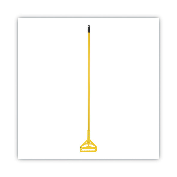 Quick Change Side-Latch Plastic Mop Head Handle, 60" Aluminum Handle, Yellow