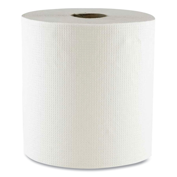 Hard Wound Towel, 1 Ply, 8" x 700 ft, White, 6/Carton