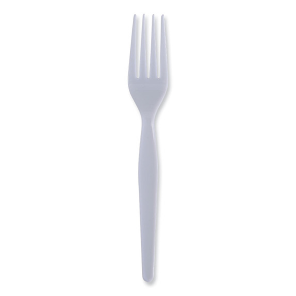 Heavyweight Polystyrene Cutlery, Fork, White, 1000/Carton