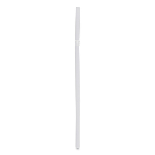 Flexible Wrapped Straws, 7.75", Plastic, White, 500/Pack, 20 Packs/Carton