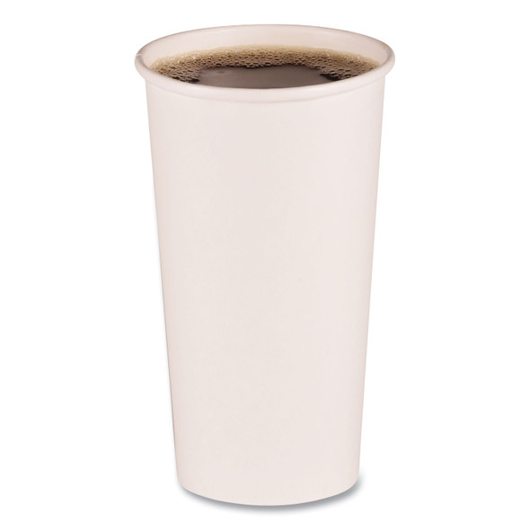 Paper Hot Cups, 20 oz, White, 50 Cups/Sleeve, 12 Sleeves/Carton