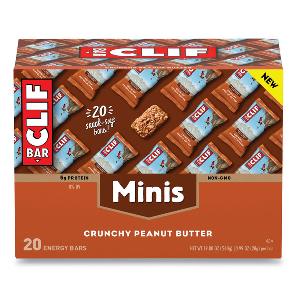 Energy Bar, Mini Crunchy Peanut Butter, 0.99 oz Bar, 20/Box
