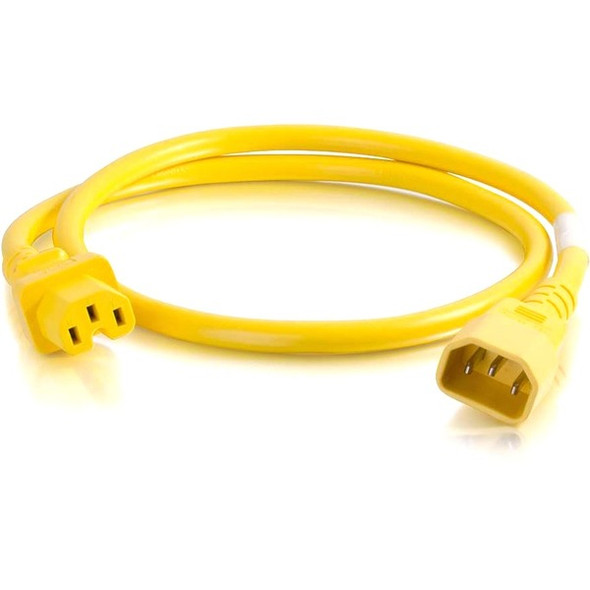 C2G 1ft 18AWG Power Cord (IEC320C14 to IEC320C13) - Yellow - For PDU, Switch, Server - 250 V AC10 A - Yellow - 1 ft Cord Length - 1