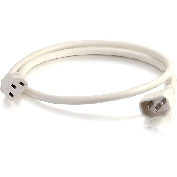 C2G 2ft 18AWG Power Cord (IEC320C14 to IEC320C13) - White - For PDU, Switch, Server - 250 V AC10 A - White - 2 ft Cord Length - 1