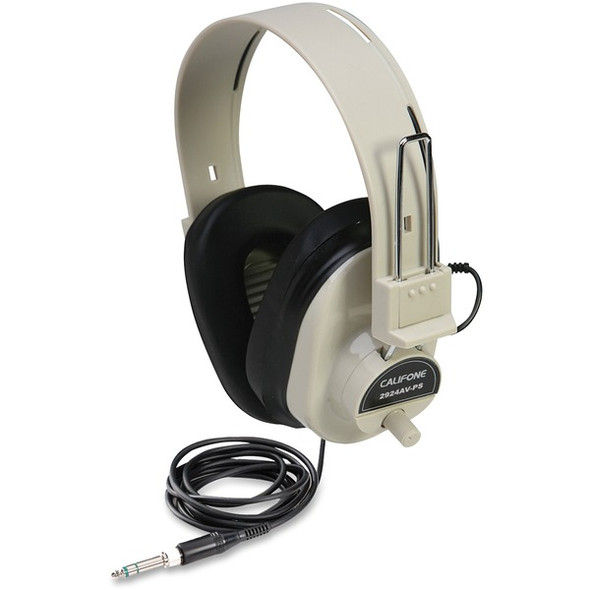 Califone Ultra Sturdy Stereo Headphone W/ Vol Cntrl - Stereo - Beige - Mini-phone (3.5mm) - Wired - 300 Ohm - 40 Hz 18 kHz - Nickel Plated Connector - Over-the-head - Binaural - Ear-cup - 6 ft Cable