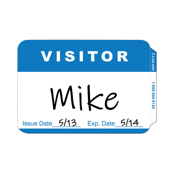 Self-Adhesive Name Badges, Hello My Name Is, Blue, 3.5 x 2.25, 100/BX