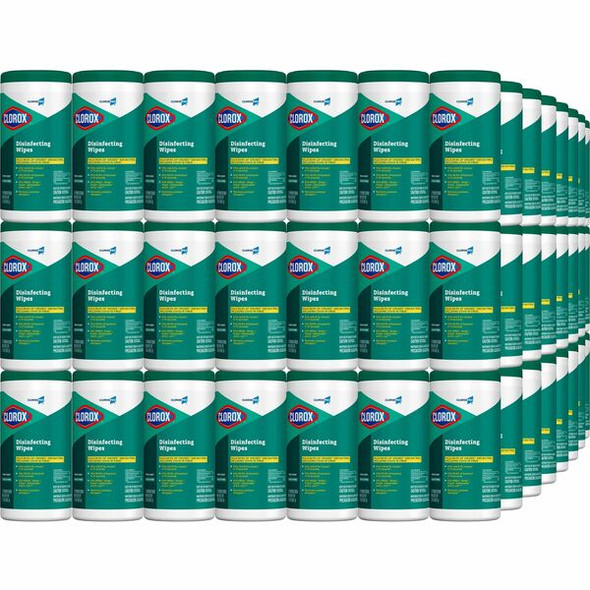 CloroxPro&trade; Disinfecting Wipes - Ready-To-Use - Fresh Scent - 75 / Canister - 240 / Bundle - Green