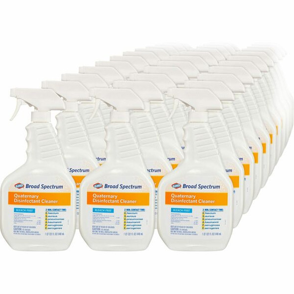 Clorox Broad-Spectrum Quaternary Disinfectant Cleaner - 32 fl oz (1 quart) - 216 / Bundle - White