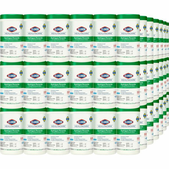 Clorox Healthcare Hydrogen Peroxide Cleaner Disinfectant Wipes - 95 / Canister - 450 / Pallet - White