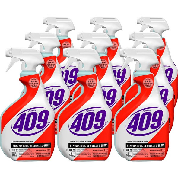 Formula 409 Multi-Surface Cleaner - 32 fl oz (1 quart) - Original Scent - 9 / Carton - Anti-bacterial - White, Red