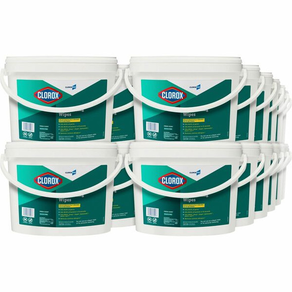 CloroxPro&trade; Disinfecting Wipes - Ready-To-Use - Fresh Scent - 700 / Bucket - 24 / Bundle - Pre-moistened - White