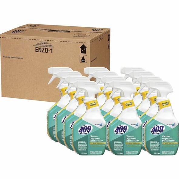 Formula 409 Formula 409 Cleaner Degreaser Disinfectant - For Nonporous Surface, Hard Surface, Floor, Wall - 32 fl oz (1 quart) - 12 / Carton - Phosphate-free, Disinfectant, Rinse-free - Clear