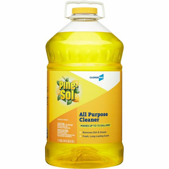 CloroxPro&trade; Pine-Sol All Purpose Cleaner - Concentrate - 144 fl oz (4.5 quart) - Lemon Fresh Scent - 126 / Pallet - Clear, Pale Yellow