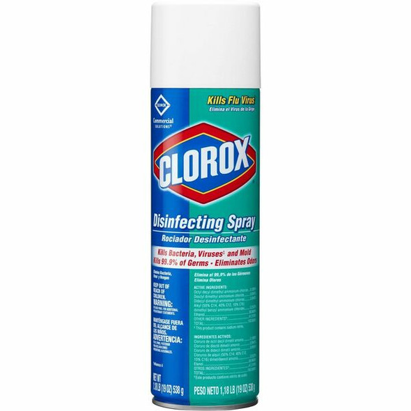Clorox Commercial Solutions Disinfecting Aerosol Spray - 19 fl oz (0.6 quart) - Fresh Scent - 432 / Bundle