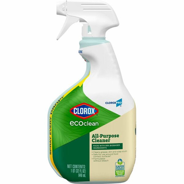 CloroxPro&trade; EcoClean All-Purpose Cleaner - 32 fl oz (1 quart) - 1 Each - Green, White