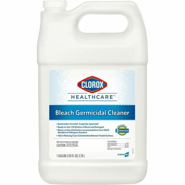 Clorox Healthcare Bleach Germicidal Cleaner Refill - Concentrate - 128 fl oz (4 quart) - 4 / Carton - White