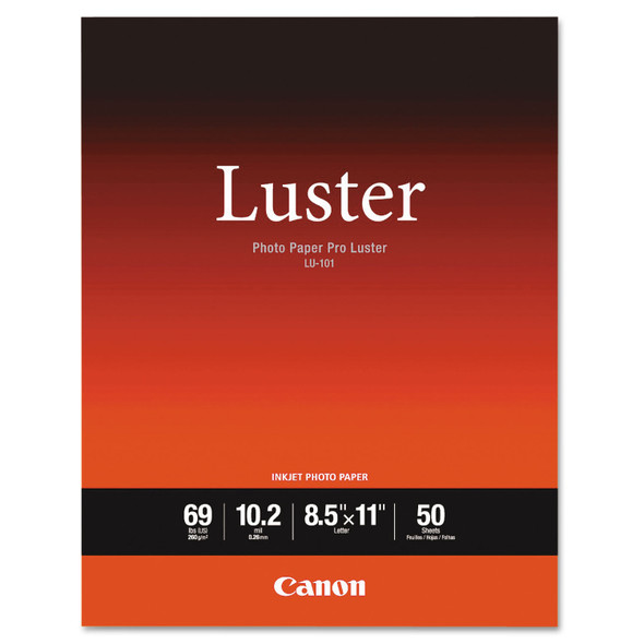 PRO Luster Inkjet Photo Paper, 10.2 mil, 8.5 x 11, Luster White, 50/Pack