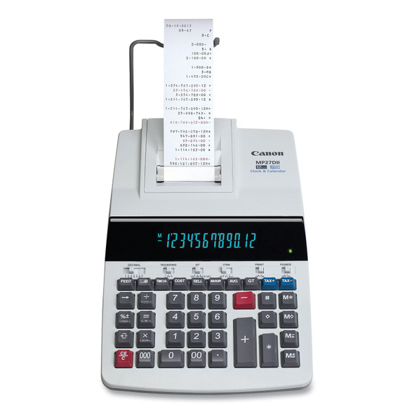 MP27DII 12-Digit Desktop Printing Calculator, Black/Red Print, 4.8 Lines/Sec