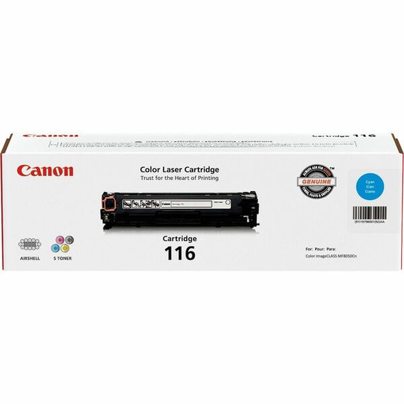 Canon 116 Original Toner Cartridge - Laser - 1500 Pages - Cyan - 1 Each